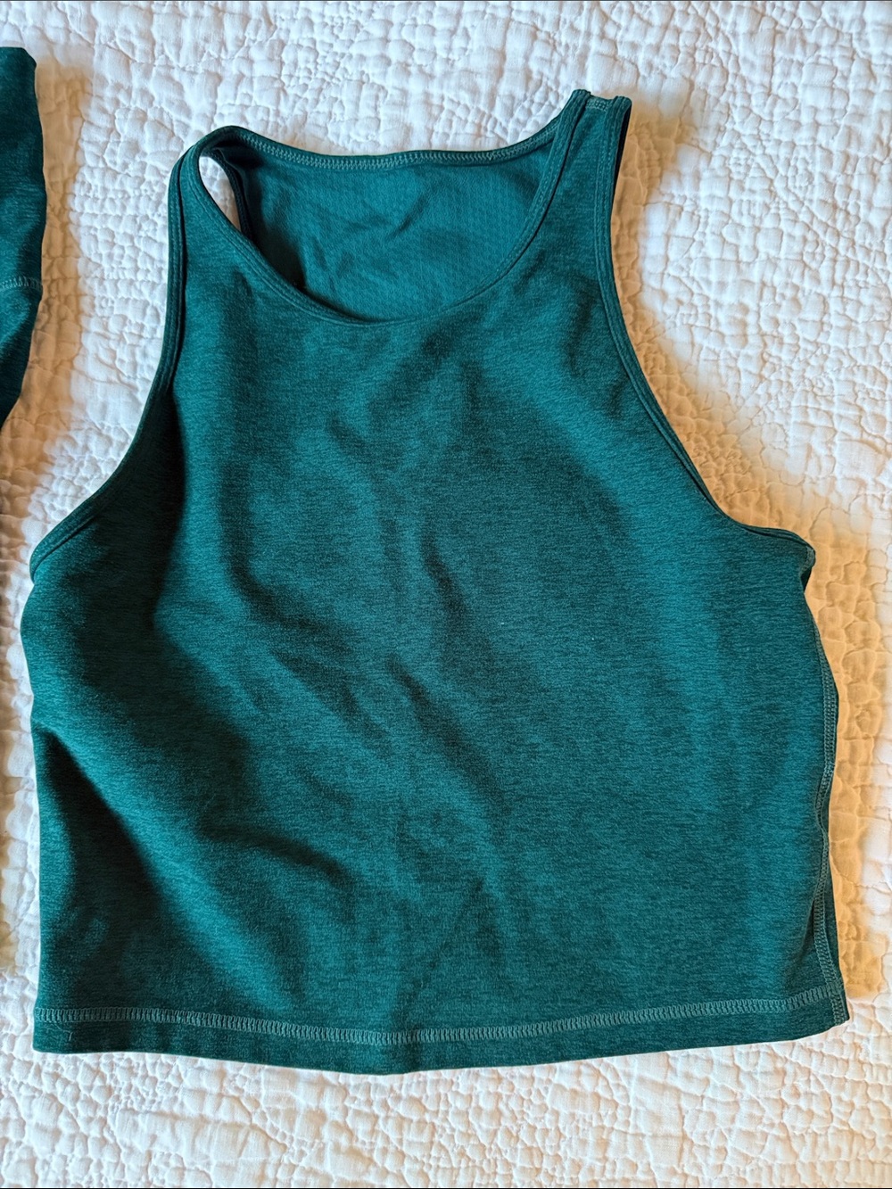 Vuori Elevation High Rise Leggings + Plyo Tank Matching Set Green S - Picture 3 of 8